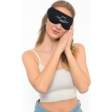 Siyah Pamuklu Uyku Maskesi Göz Bandı