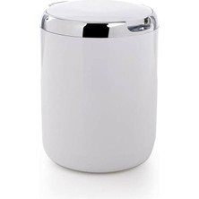 Pearl Shop Plastik Kapaklı Pasifik Çöp Kovası 3lt 15,5 x 20 cm Beyaz