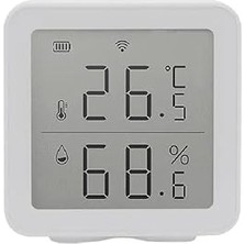 Pearl Shop Smart Akıllı Dijital Termometre Uygulama Denetimli Wi-Fi 2.4 Ghz Iç Mekan Isı Ölçer ve Nem Ölçer (Higrometre) Sıcaklık ve Nem Sensörü X7508