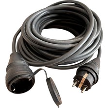 Elektrikli Araba Şarj Uzatma Kablosu TOPRAKLI%100 Bakır 3x2.5mm (Siyah, 20 Metre)
