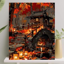 Pearl Shop Boyama Tuval Seti Fırça Boya Dahil (Çıtalı) 40X50 cm - Taş Ev