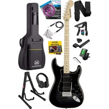 Pearl Shop MAP-45BK-ST Siyah Elektro Gitar Seti Hss Manyetik Maple Klavye Strat Kasa