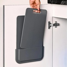 Pearl Shop Pro Kitchen Serisi Dolaba &amp; Fayansa Yapışkanlı Hazneli 2'li Kesme Tahtası Silikon