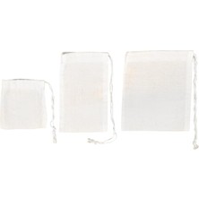 Pearl Shop Bitki Çayı Çay Demleme Demlik Kesesi Süzgeci Yüzde Yüz Pamuk 3'lü Set