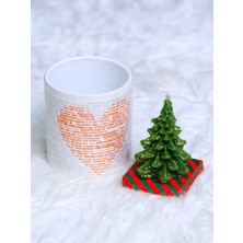 Paganca Seni Seviyorum Kupa ve Çam Ağacı Mum