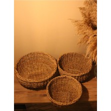 Paganca 3lü Hasır Oval Çok Amaçlı Düzenleyici Sepet