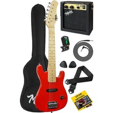 Pearl Shop CEG-30RD 4-6 Yaş Çocuklar Için Amfili Full 1/4 30 Inç Elektro Gitar Seti Red