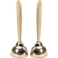 Pearl Shop Orf-Zl-35 Örf Aletleri Ahşap Saplı El Zili (1 Çift)