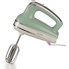 Pearl Shop Vintage El Mikseri Yeşil 1548/04-450 Watt, 5 Hız, Çırpma ve Yoğurma Başlıkları, Turbo Fonksiyonu