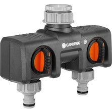 Pearl Shop 2 Yollu Dağıtıcı: 2 Cihaz Için Musluğa Bağlantı Imkanı, Gardena Sulama Bilgisayarları ve Saatleri Için Uygun, Su Akışı Ayarlanabilir ve Kilitlenebilir (8193-20)