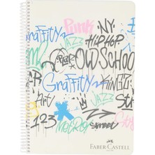 Pearl Shop Grafiti Desenli Spiralli Defter, A4, 120 Yaprak, 70G Kağıt, Kareli, Dayanıklı Kapak, Kolay Açılan Spiral Cilt, Şık ve Kullanışlı Tasarım