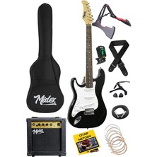 Pearl Shop Age-45 Solak Elektro Gitar Seti Amfili ve Full Aksesuar White Black
