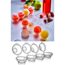 Pearl Shop 4'lü Küre Buz Topu Kalıbı - Yuvarlak Içecek Buz Topu Dondurucu Buzluk Saklama ve Sunum Kabı