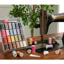 Pearl Shop Iplik Seti 24 Adt Dikiş Ipi Seti, 5 Adet Dikiş Iğnesi,yüksük, Dikiş Nakış Kiti,