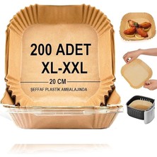 Pearl Shop Home Airfryer Pişirme Kağıdı,xl-Xxl Büyük Boy, Kare, 200 Adet Hava Fritöz Parşömen Fırın Kağıdı Tek Kullanımlık Kağıt Fırın Fritöz Pişirme Kızartma Tavası Için Uygun 20CM