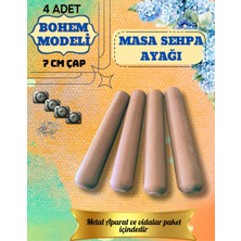 Orçin Ahşap Bohem Modeli -7cm Çap- Naturel Ahşap Masa&sehpa Ayakları