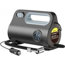 Pearl Shop 120W Süper Güçlü Taşınabilir Lastik Pompası,3mt Kablolu Basınç Göstergeli, Işıklı Hava Kompresörü