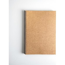 Pearl Shop Tanıtım Çizgili Spiralli Not Defteri, A4 Boyut (21X29,7 Cm), 60 Yaprak, 90GR. Ivory Kağıt, Ofis Için Ideal (Kahverengi Kapak)