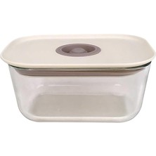 Pearl Shop Fika Clık Dikdörtgen Saklama Kabı 470ML Bej