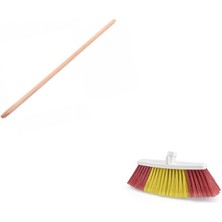 Pearl Shop Oto Yıkama Bahçe Yer Cam Temizleme Fırçası + Gürhgen Vidalı Sap - Set Takım