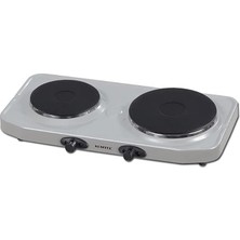 Pearl Shop LX-7021 Hotplate Ikili Elektrikli Ocak, Ev Tipi, Demir, 2500W