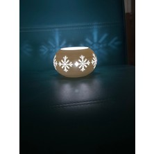 TSC Yılbaşı Hediyelik Eşya Kar Tanesi Mum LED 12CM Beyaz