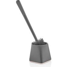 Pearl Shop Ata Home Silikon Klozet Wc Tuvalet Fırçası Gri Kare