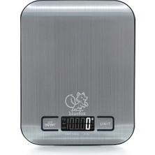 Pearl Shop Dijital Mutfak Terazisi - Paslanmaz Çelik Yüzeyli Hassas Mutfak Tartısı - Dara Işlevi, LED Ekran, 5 Birim Dönüştürme ve Otomatik Kapanma Özellikli - 5 kg Tartı Kapasitesi
