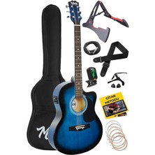 Pearl Shop RG-560BL Pack Mavi Elektro Akustik Gitar Full Set Ekolayzerli 40 Inç 4/4 Yetişkin