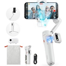 Pearl Shop Isteady V3 Gimbal Akıllı Telefon, Yükseltilmiş 3 Eksenli Gimbal Stabilizatör, Manyetik Aı Izleyici, Çıkarılabilir Kontrolör, Entegre Genişletilmiş Direk ve Tripod, Canlı Akış Için Katlanabilir