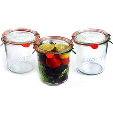 Pearl Shop 580 ml Mold Uzun Kavanoz Set (3 Adet) 742