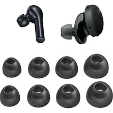 Pearl Shop Kulakiçi Kulaklık Siikonu Soundliberty TT-BH097 ile Uyumlu Yedek Kulakçık Seti 4 Çift 4 Boy 8 Parça Kulakçık Uçları Siyah