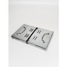 Pearl Shop Çantalı Galvaniz Katlanır Mangal (Özel Kutusunda ve Yelpaze Hediyeli)