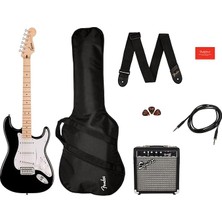 Squier Serisi Stratocaster Pack Mn Black - Yeni Başlayan Elektrikli Gitar Kiti, Play'de  Sanal Dersler Içerir