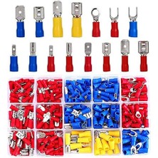 Parça Izoleli Kablo Ucu Seti Kutulu Kürek Halka Çatal Yalıtımlı Elektrik Teli Konnektörü Terminal Soketi Sıkmalı Pin 10/22 Awg Araba Anfi Ses Otomasyon Sistemleri