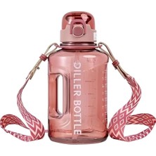 Pearl Shop 1700ML Mega Boy Askılı Kulplu Motivasyon Tritan Su Matarası (Kırmızı)