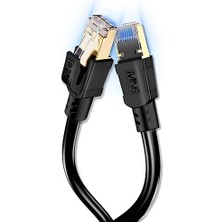 Pearl Shop M110XF Cat8 Kablo/10 METRE/40GBPS-2000MHZ-26 Awg-S/ftp-Cat8 Ethernet Kablosu (M110XF Cat8, Sıyah, 10 Metre)
