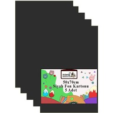 Fon Kartonu 50X70 cm 120 gr 5 Adet 50 * 70 cm Renkli Fon Kartonu Kağıdı 120 gr Okul Sınıf Etkinlik Kreş Okul Öncesi Siyah