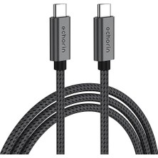 Pearl Shop 240W, 20 Gbps, 4K 60Hz, USB C'den USB C'ye, Örgülü Hızlı Şarj, Görüntü ve Veri Aktarım Kablosu Pd 3.2, 5A, iPhone 15, 16, 17, M2 MacBook Pro, Air, iPad Pro ve Galaxy S25, S24, S23 ile Uyumlu