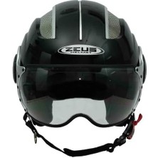 ZS-218A Motosiklet Kaskı Açık Kask Black M