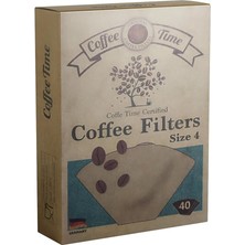 Pearl Shop Time Sertifikalı Filtre Kahve Kağıdı Coffee Filters 1/4 4 Numara 40'lı Paket