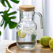 Pearl Shop 43783 Hopp Mantar Kapaklı Cam Karaf Sürahi - 1500 cc