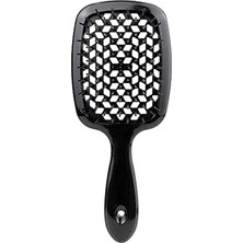 Pearl Shop Saç Fırçası, Anti Statik ve Kabarma Hava Yastığı Tarağı, Islak Kuru Kıvırcık Kalın Düz Saçlar Için Dolaşık Açıcı Saç Fırçası, Paddle Dolaşık Açıcı Fırça Saç Derisi Masaj Tarağı (Siyah)