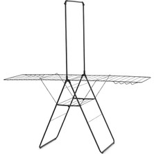 Pearl Shop Mat Siyah Ekstra Askılıklı Çamaşır Kurutma Askısı-25 Metre