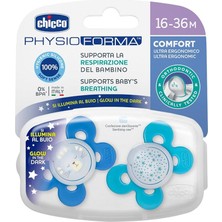 Pearl Shop Physioforma Comfort Silikon Emzik (16-36 Ay, 2'li), Mavi