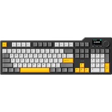 Pearl Shop Ajazz AK35I V3 Kablosuz Mekanik Oyuncu Klavyesi-Gasket Gövde Yapısı Dinamik Rgb-Tft Ekranlı Siyah/avakado Switch