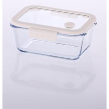 Fika Glace Vakumlu Cam Saklama Kabı 800 ml Bej