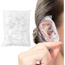 Pearl Shop 100 Adet. Şeffaf Kulak Koruyucular - Saç Boyası, Duş, Banyo, Ev ve Saç Salonu Için Su Geçirmez Plastik Kulak Koruyucuları