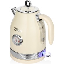 Pearl Shop ZLN1184 Retro Su Isıtıcısı – 1,7l Kapasiteli Krem Kattle, 2200W Güç, 360° Kablosuz Tasarım