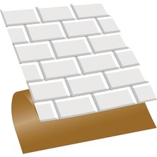 Pearl Shop Kendinden Yapışkanlı Metro Karo Desenli Pvc Karo, Yapışkanlı Fayans Kaplama, Fayans Çıkartması, Zemin Duvar Karosu 30X30 cm (4 Adet / 0,36 M²)